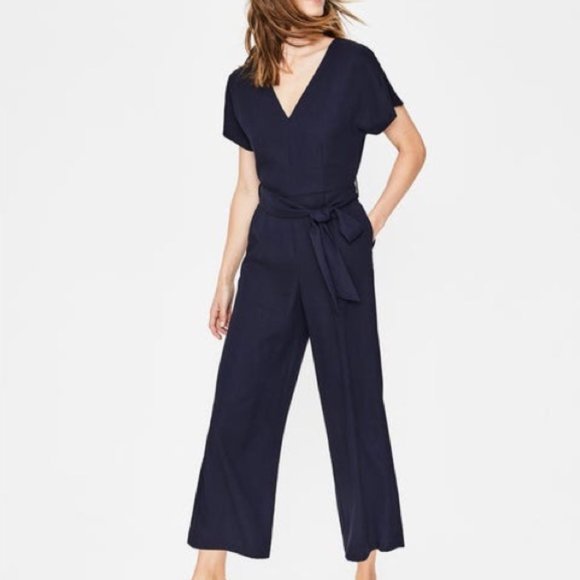 Boden Romilly Black V-Neck Jumpsuit - 6R - Holiday Party Dress Outfit - Picture 3 of 14